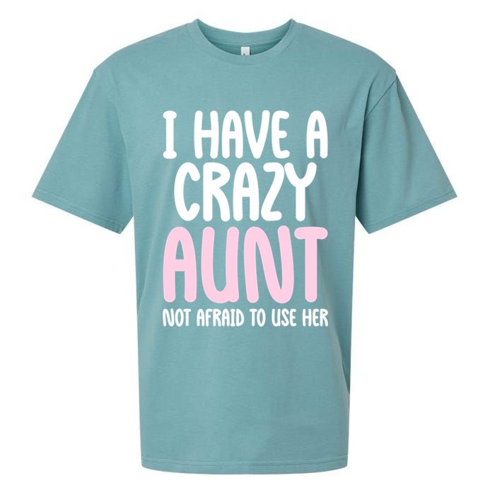 I Have A Crazy Aunt Not Afraid To Use Her Funny Aunt Niece Great Gift Sueded Cloud Jersey T-Shirt