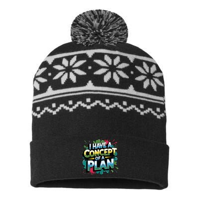 I Have A Concept Of A Plan Say USA-Made Snowflake Beanie