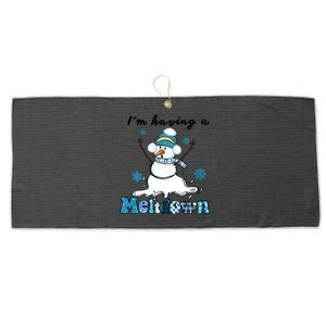 IM Having A Meltdown Snow Christmas Funny Xmas Gift Large Microfiber Waffle Golf Towel