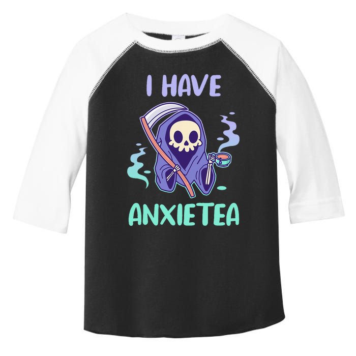 I Have Anxietea Cute Kawaii Grim Reaper With Tea Toddler Fine Jersey T-Shirt