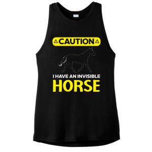 I Have An Invisible Horse Horseback Riding Equestrian Great Gift Ladies PosiCharge Tri-Blend Wicking Tank