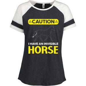 I Have An Invisible Horse Horseback Riding Equestrian Great Gift Enza Ladies Jersey Colorblock Tee