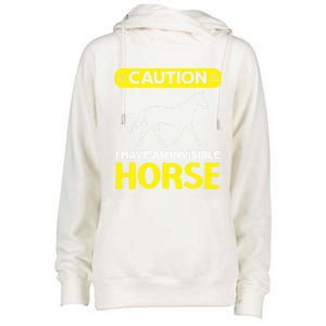 I Have An Invisible Horse Horseback Riding Equestrian Great Gift Womens Funnel Neck Pullover Hood