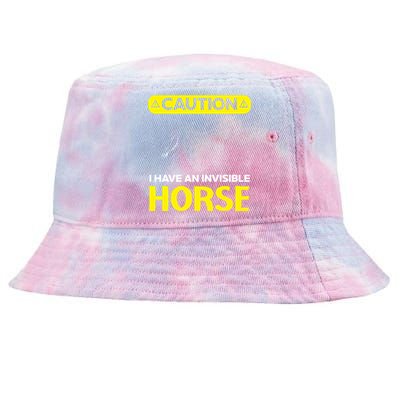 I Have An Invisible Horse Horseback Riding Equestrian Great Gift Tie-Dyed Bucket Hat