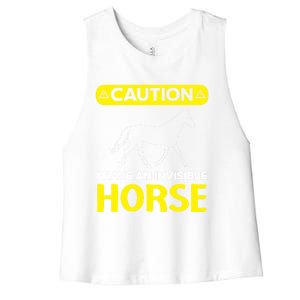 I Have An Invisible Horse Horseback Riding Equestrian Great Gift Women's Racerback Cropped Tank