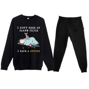 I Have A Sphynx Funny Cat Wake Me Up Great Gift Premium Crewneck Sweatsuit Set