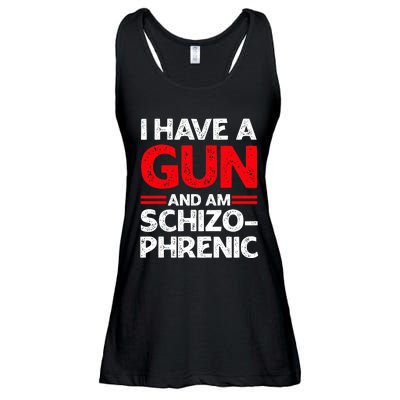 I Have A Gun And Am Schizophrenic Ladies Essential Flowy Tank