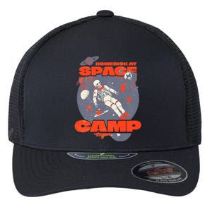 Inspired Homesick At Space Camp Skeleton Astronaut Space Flexfit Unipanel Trucker Cap