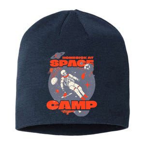 Inspired Homesick At Space Camp Skeleton Astronaut Space Sustainable Beanie