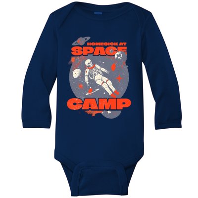 Inspired Homesick At Space Camp Skeleton Astronaut Space Baby Long Sleeve Bodysuit