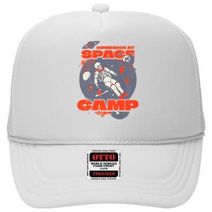 Inspired Homesick At Space Camp Skeleton Astronaut Space High Crown Mesh Back Trucker Hat