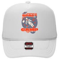 Inspired Homesick At Space Camp Skeleton Astronaut Space High Crown Mesh Back Trucker Hat