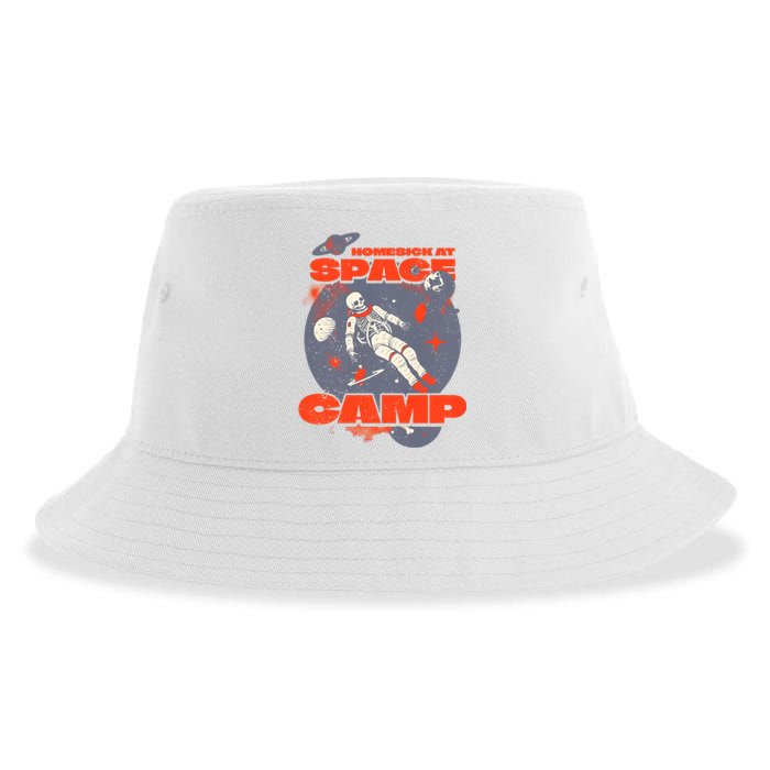 Inspired Homesick At Space Camp Skeleton Astronaut Space Sustainable Bucket Hat