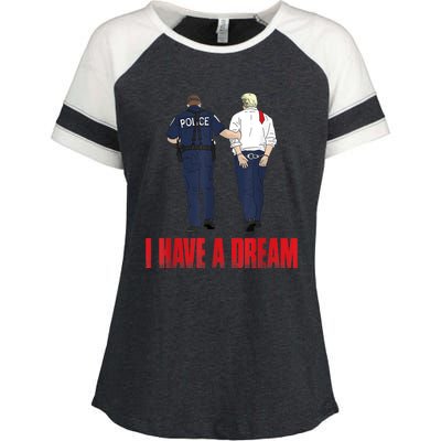 I Have A Dream Police Arrest Trump Enza Ladies Jersey Colorblock Tee