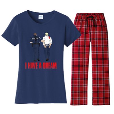 I Have A Dream Police Arrest Trump Women's Flannel Pajama Set