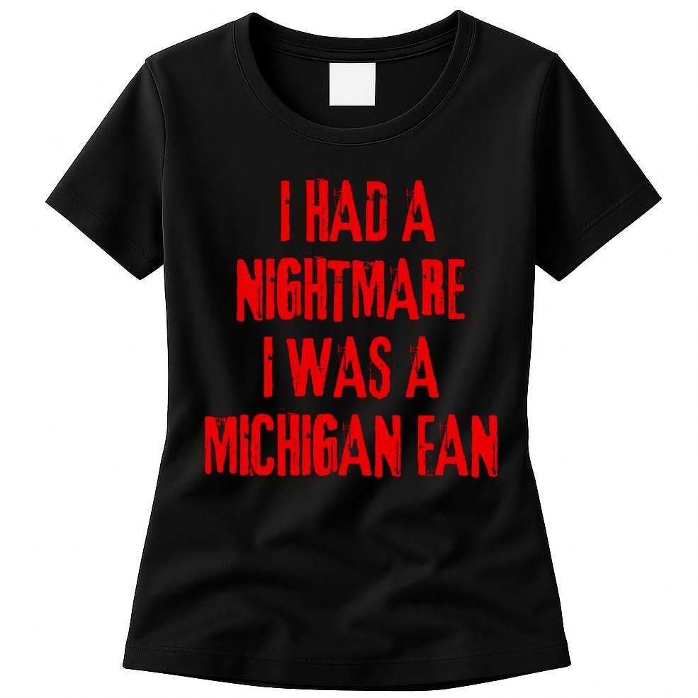 I Had A Nightmare I Was A Michigan Fan Womens T-Shirt