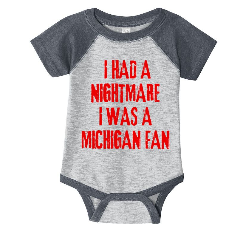 I Had A Nightmare I Was A Michigan Fan Infant Baby Jersey Bodysuit