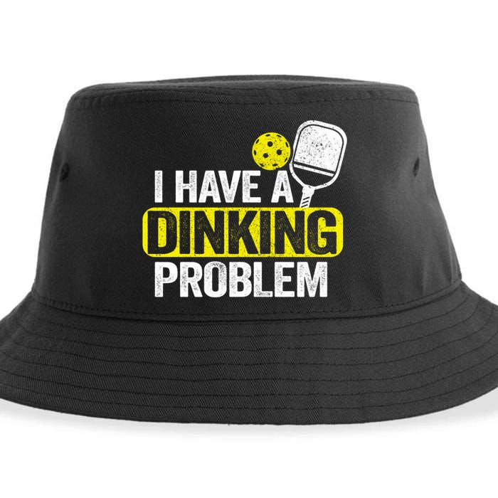 I Have A Dinking Problem Pickle Ball Jokes Funny Pickleball Cool Gift Sustainable Bucket Hat