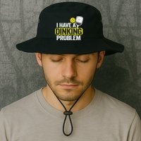 I Have A Dinking Problem Pickle Ball Jokes Funny Pickleball Cool Gift Bucket Hat