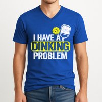 I Have A Dinking Problem Pickle Ball Jokes Funny Pickleball Cool Gift V-Neck T-Shirt