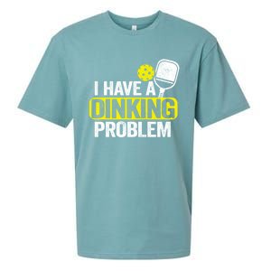 I Have A Dinking Problem Pickle Ball Jokes Funny Pickleball Cool Gift Sueded Cloud Jersey T-Shirt