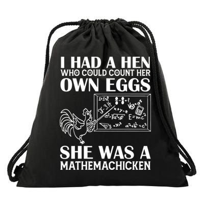 I Had A Hen Who Could Count Her Own Eggs Funny Chicken Lover Drawstring Bag