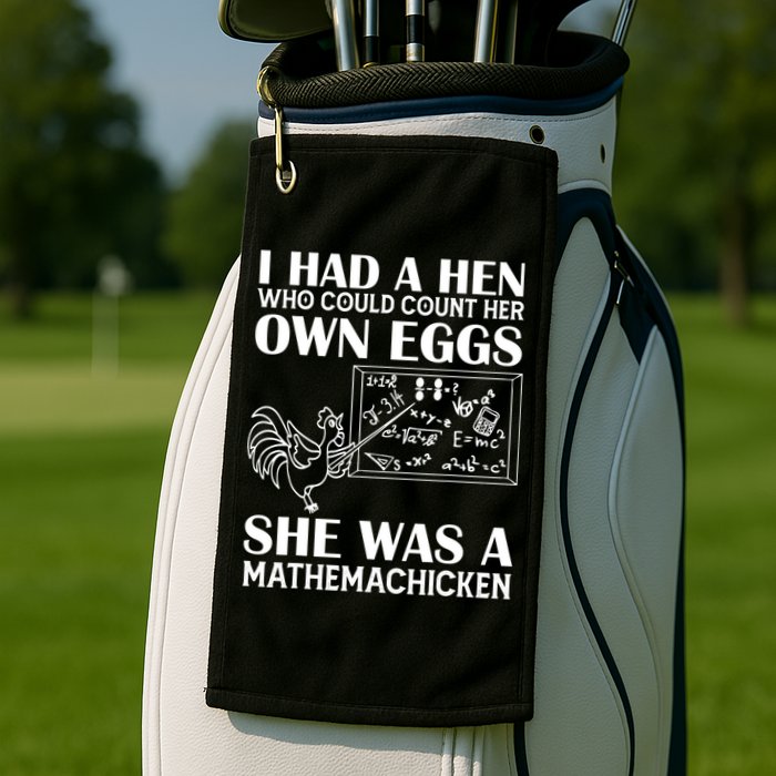 I Had A Hen Who Could Count Her Own Eggs Funny Chicken Lover Golf Towel