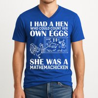 I Had A Hen Who Could Count Her Own Eggs Funny Chicken Lover V-Neck T-Shirt