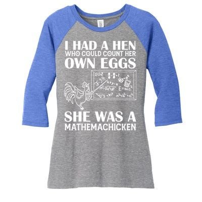I Had A Hen Who Could Count Her Own Eggs Funny Chicken Lover Women's Tri-Blend 3/4-Sleeve Raglan Shirt