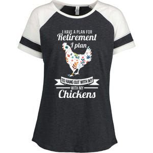 I Have A Plan For Retirement Chicken Farmer Gift Enza Ladies Jersey Colorblock Tee