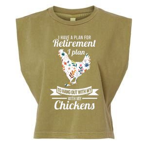 I Have A Plan For Retirement Chicken Farmer Gift Garment-Dyed Women's Muscle Tee