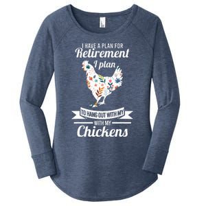 I Have A Plan For Retirement Chicken Farmer Gift Women's Perfect Tri Tunic Long Sleeve Shirt