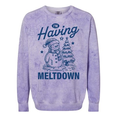 IM Having A Meltdown Funny Snowman Christmas Season Xmas Colorblast Crewneck Sweatshirt