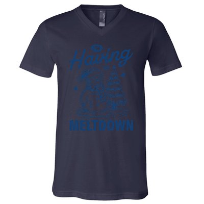 IM Having A Meltdown Funny Snowman Christmas Season Xmas V-Neck T-Shirt