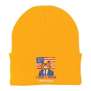 I Have A Dream Make Cats Safe Again Trump Cat Graphic 2024 Knit Cap Winter Beanie