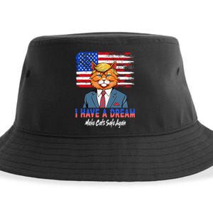 I Have A Dream Make Cats Safe Again Trump Cat Graphic 2024 Sustainable Bucket Hat