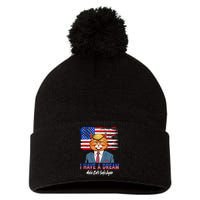 I Have A Dream Make Cats Safe Again Trump Cat Graphic 2024 Pom Pom 12in Knit Beanie