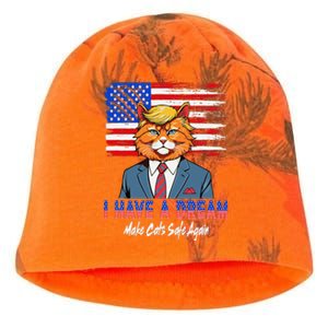 I Have A Dream Make Cats Safe Again Trump Cat Graphic 2024 Kati - Camo Knit Beanie