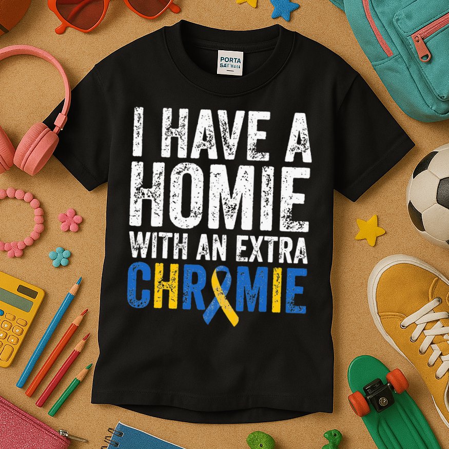 I Have A Homie With An Extra Chromie Down Syndrome Awareness Kids T-Shirt