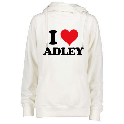 I Heart Adley First Name I Love Personalized Stuff Womens Funnel Neck Pullover Hood