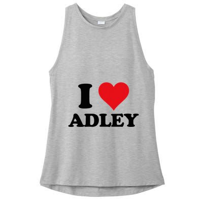 I Heart Adley First Name I Love Personalized Stuff Ladies PosiCharge Tri-Blend Wicking Tank