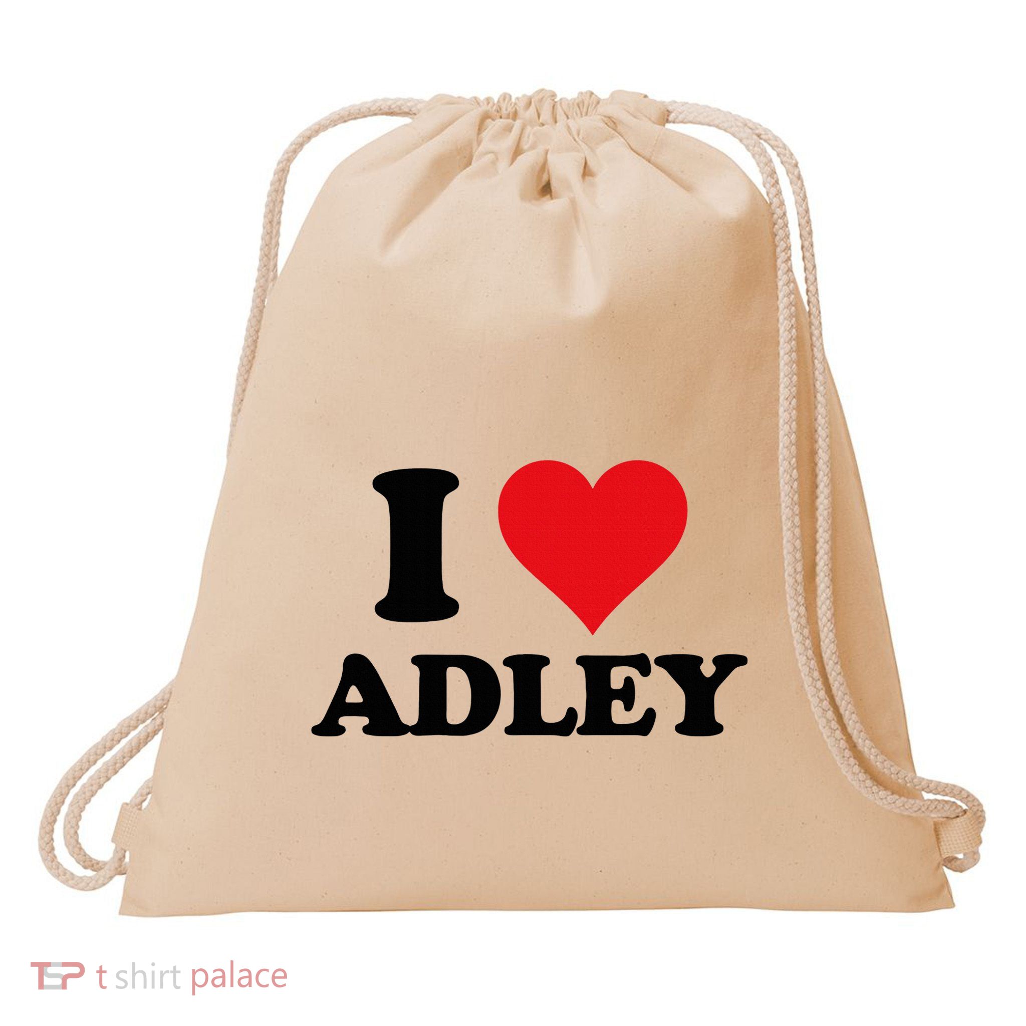I Heart Adley First Name I Love Personalized Stuff Drawstring Bag