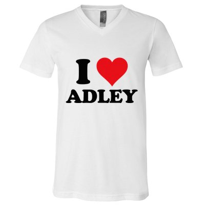 I Heart Adley First Name I Love Personalized Stuff V-Neck T-Shirt