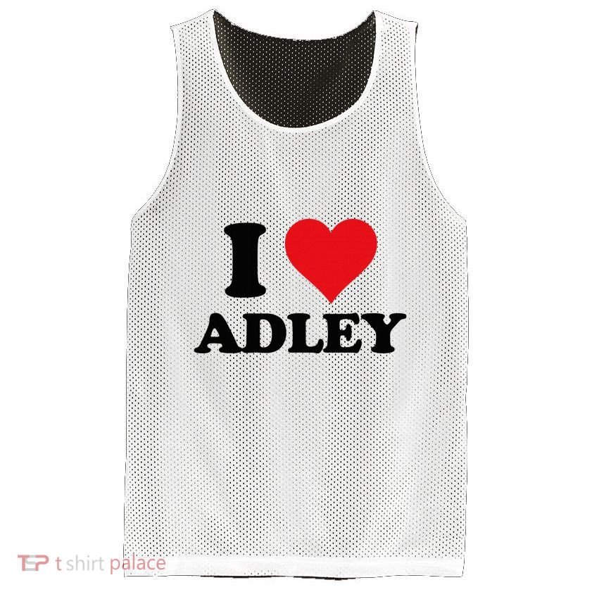 I Heart Adley First Name I Love Personalized Stuff Mesh Reversible Basketball Jersey Tank