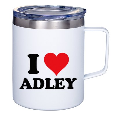 I Heart Adley First Name I Love Personalized Stuff 12oz Stainless Steel Coffee Mug