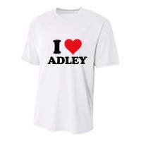 I Heart Adley First Name I Love Personalized Stuff Youth Performance Sprint T-Shirt