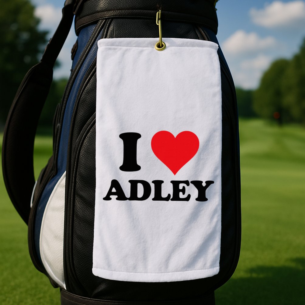 I Heart Adley First Name I Love Personalized Stuff Golf Towel