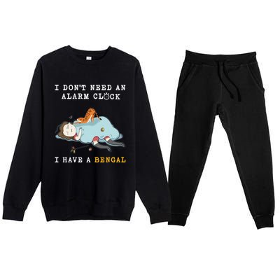 I Have A Bengal Funny Cat Wake Me Up Gift Premium Crewneck Sweatsuit Set