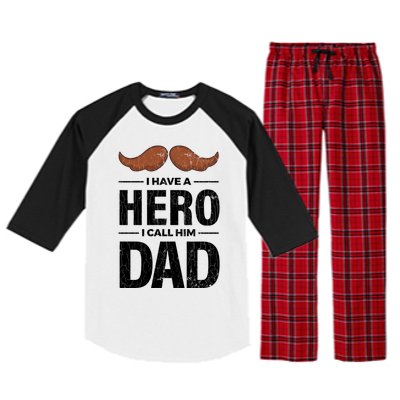 I Have A Hero And I Call Him Dad Funny Father’s Day Graphic Gift Raglan Sleeve Pajama Set