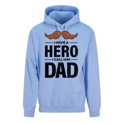 I Have A Hero And I Call Him Dad Funny Father’s Day Graphic Gift Unisex Surf Hoodie